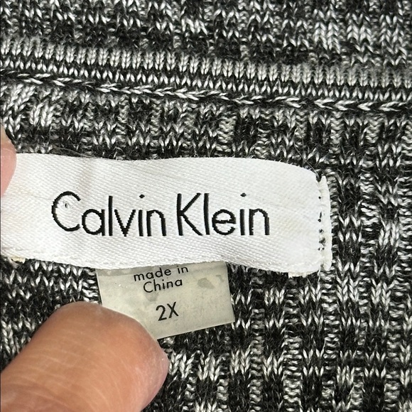 Calvin Klein Women’s 2X Gray Marled Knit Cowl Neck Long Sleeve Sweater Dress - Picture 6 of 10